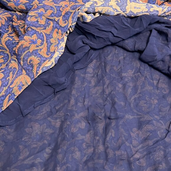 Figue Bohemian Maxi Dress M Floral Tassel Ruffle Sleeve Sheer Long Sleeve - Picture 11 of 11